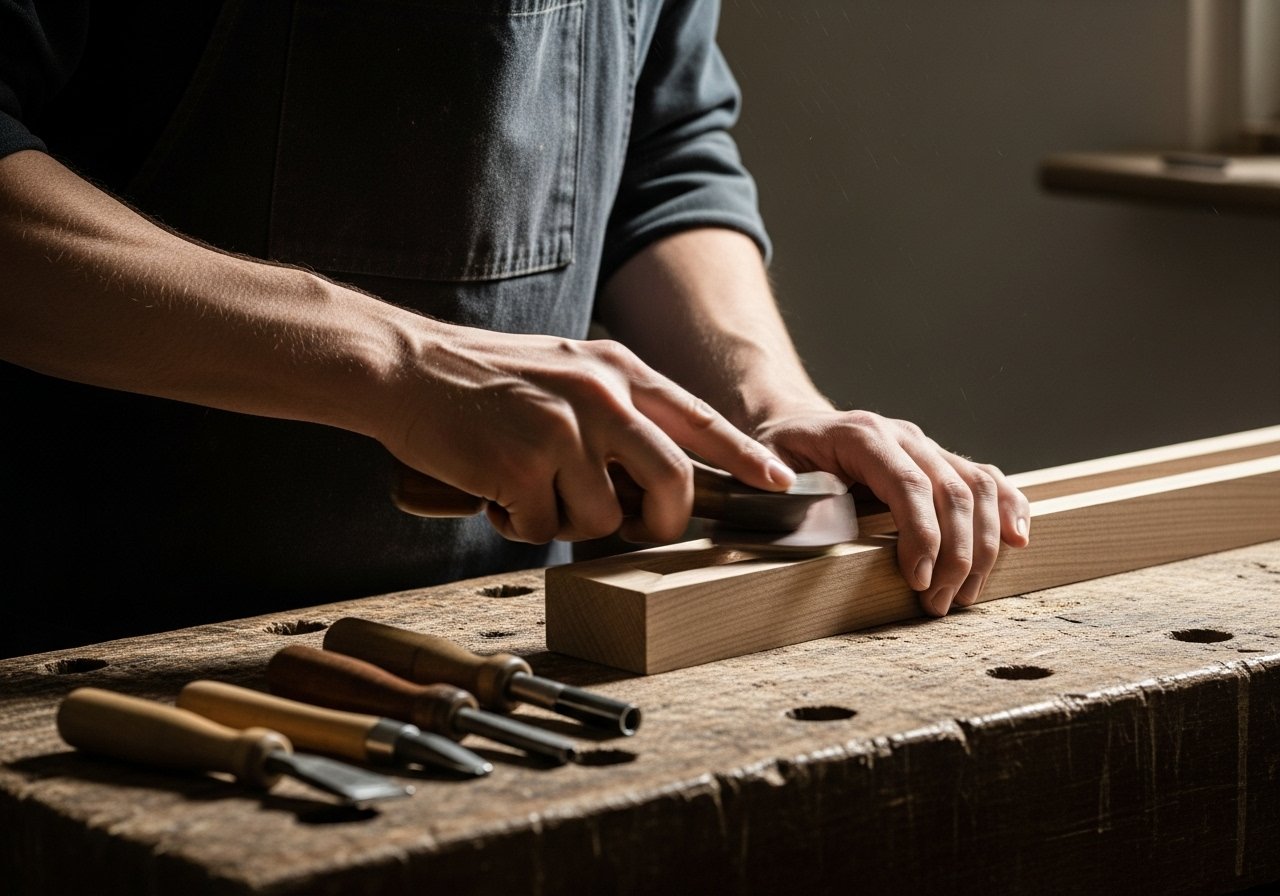Un artisan planifiant les étapes de son projet d'achat d'atelier à Poitiers pour développer son activité.