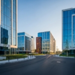 Vue d'ensemble conceptuelle illustrant le dynamisme et les spécificités du marché de bureaux de Niort en France.