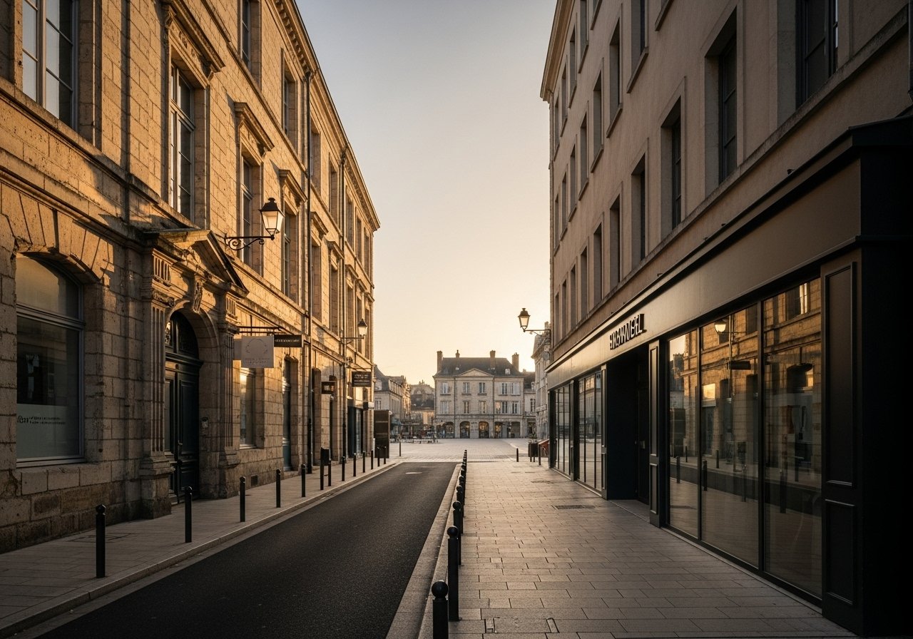 Vue d'ensemble conceptuelle montrant les zones clés pour une recherche de local commercial à Poitiers réussie.
