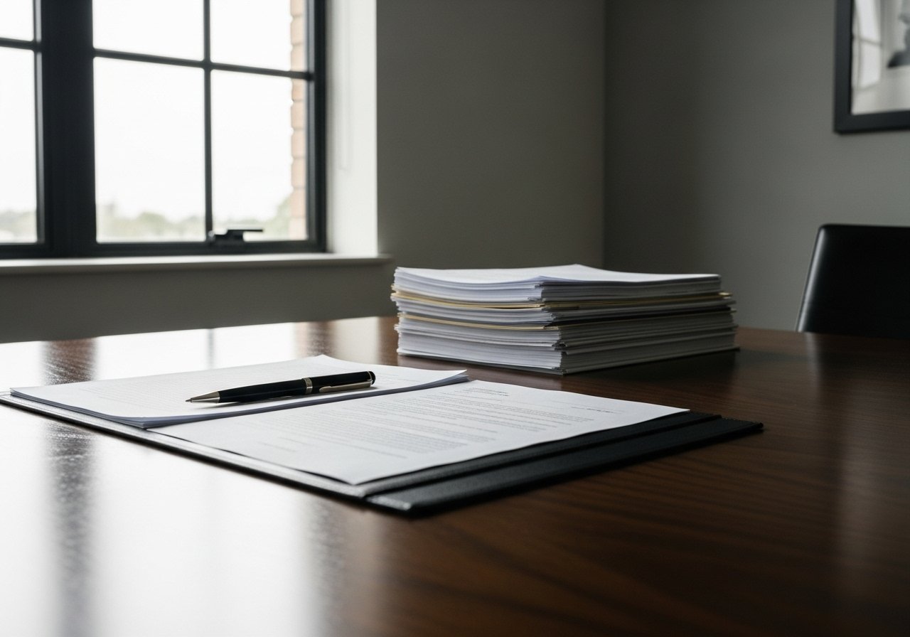 Illustration conceptuelle montrant le processus de la résiliation d'un bail précaire entre un locataire et un propriétaire.