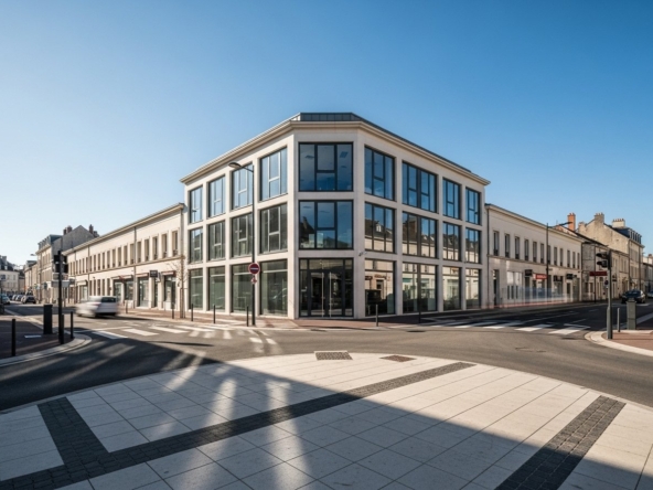 Illustration conceptuelle d'une opportunité de vente de bâtiment commercial à Poitiers, mettant en avant une belle visibilité.