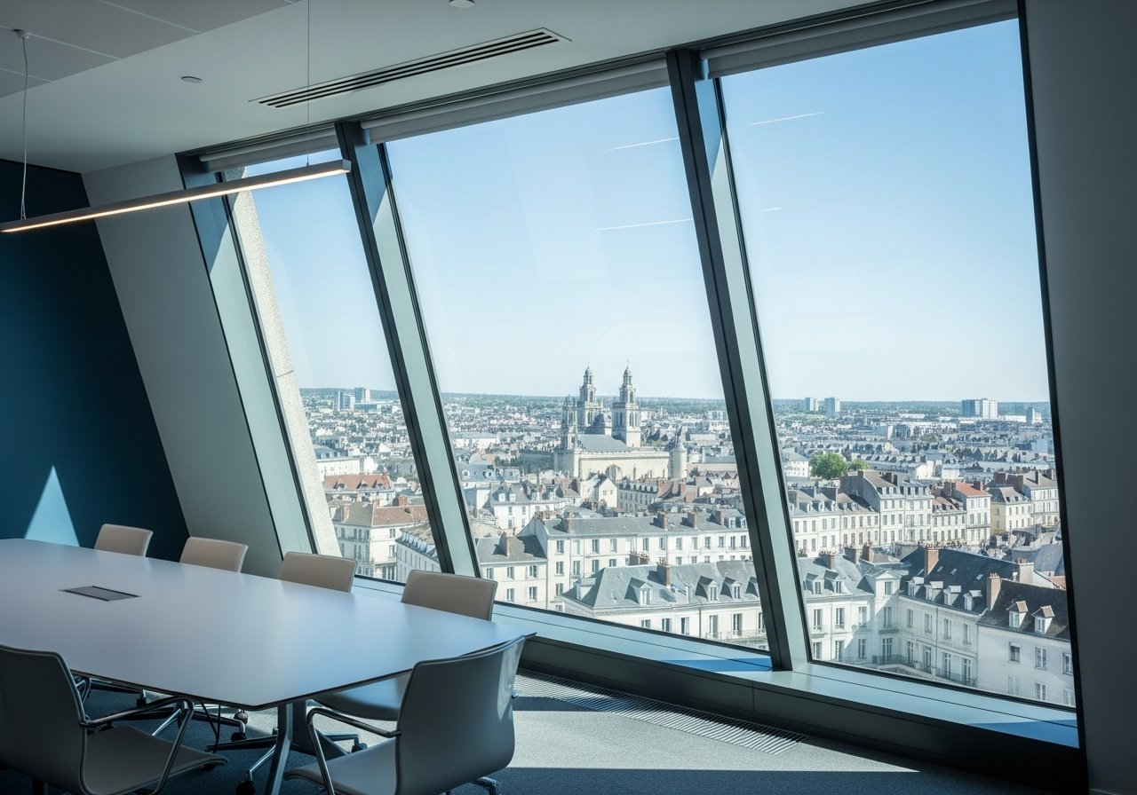 Illustration d'un emplacement d'affaires stratégique pour une vente de bureau dans le centre de Poitiers.